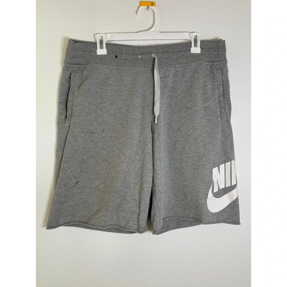 Nike Sportswear Mens French Terry Shorts Gray Futura Logo AR2375-063 Large